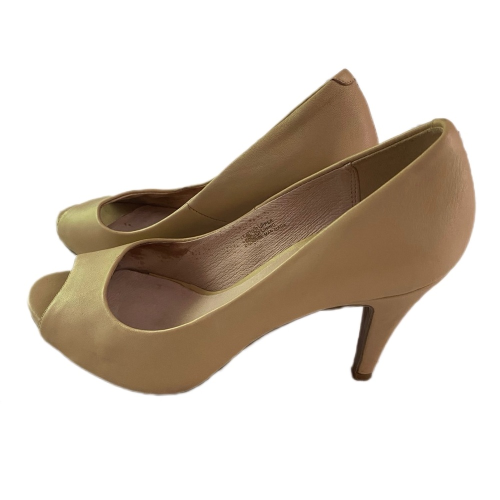 Free with purchase over $10- Le Chateau Classic Beige Peep-Toe Heels